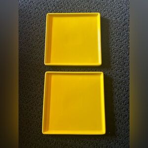 CB2 Yellow Square Plates / Set of 2